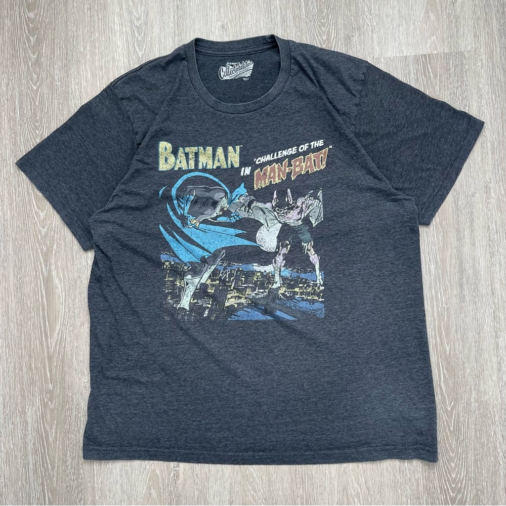 Batman Short Sleeve Tee - Charcoal Black with Blue Graphic